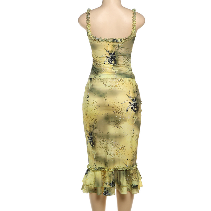Damenkleid 2-teilig Blumendruc – Midi Skirt Floral Bewertung und Preis