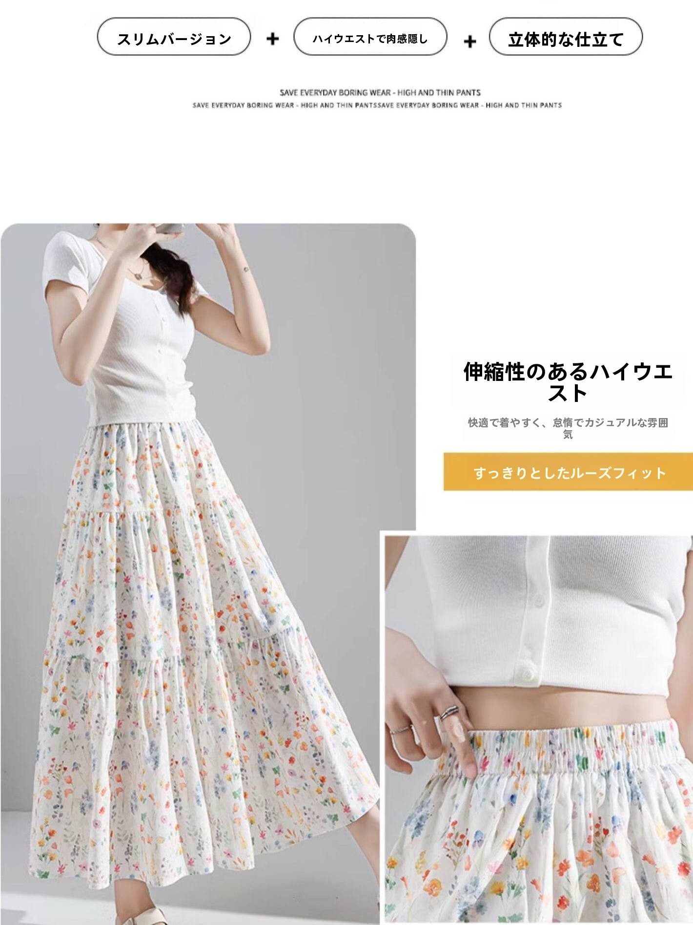 Übergröße Blumenmuster A-Linie – Midi Skirt Floral Bewertung und Preis