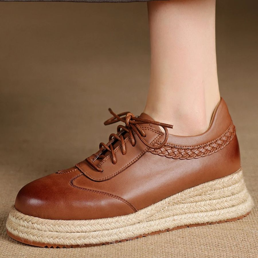 EAGSITY Braune Oxford-Schuhe a – Wedge Espadrille Women Bewertung und Preis