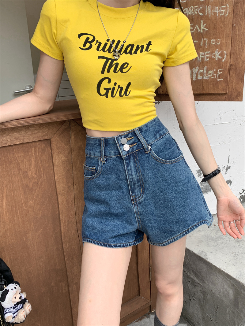 Blaue Denim-Shorts für Damen,  – Shorts Denim Frayed Bewertung und Preis