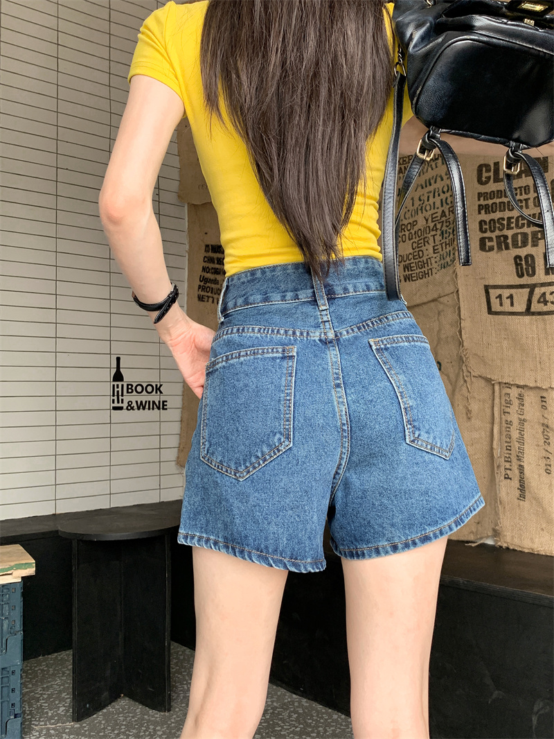 Blaue Denim-Shorts für Damen,  – Shorts Denim Frayed Bewertung und Preis