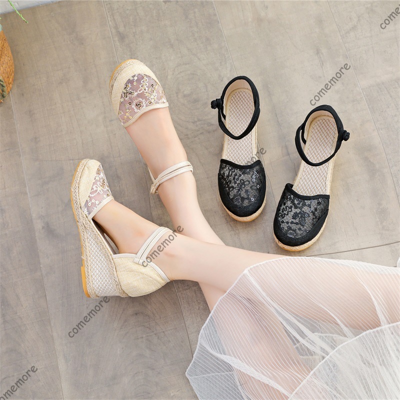 Damen-Sandalen mit Spitze und  – Wedge Espadrille Women Bewertung und Preis